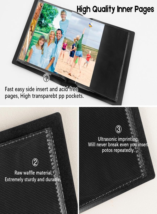 Aevdor Small Photo Album 4x6 Photos Black Inner Page with Strong Elastic band, Each Small Album Holds 64 Photos, 4x6 Mini Book Photo Pictures Album Birthday Christmas Photo Albums Wedding Anniversary (Black) - Image 5